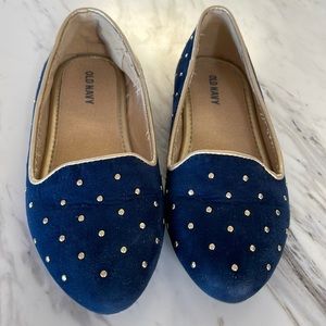 Girl’s Old Navy Sz 13 Lost at Sea Navy Studded Flats